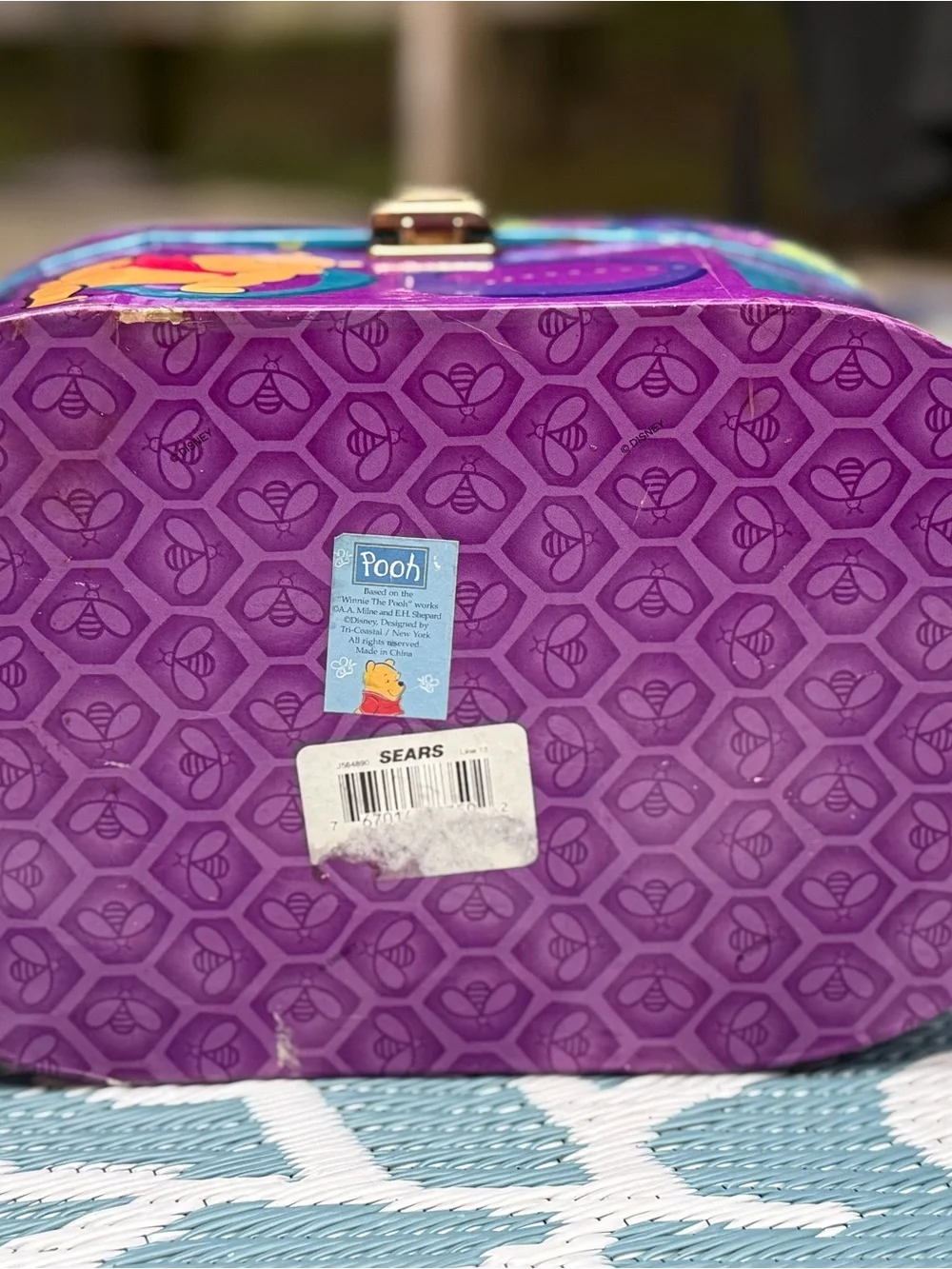 Winnie the Pooh Purple Carry Case with Gold Latch